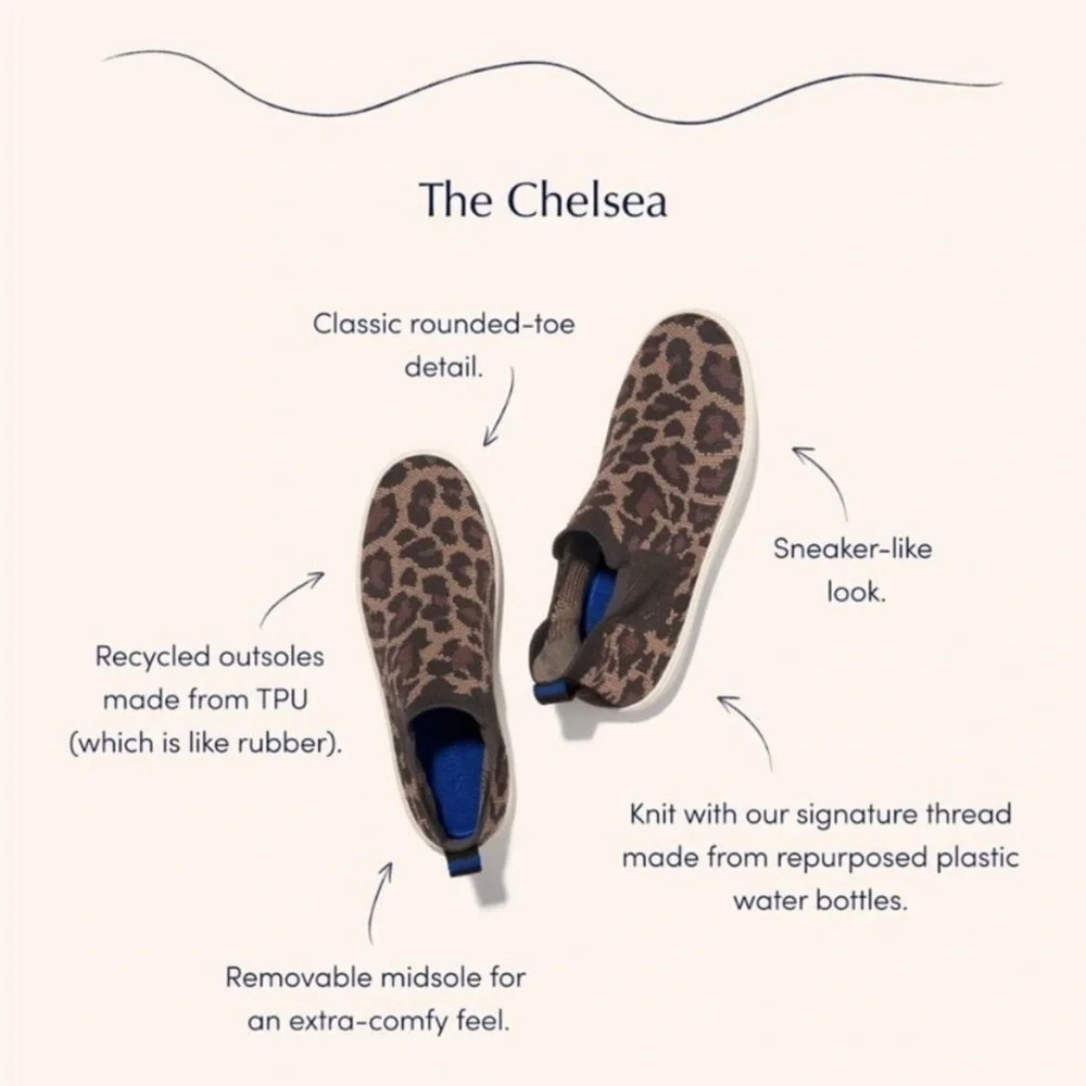 Rothy’s Wildcat Cheetah Print Chelsea Sneaker